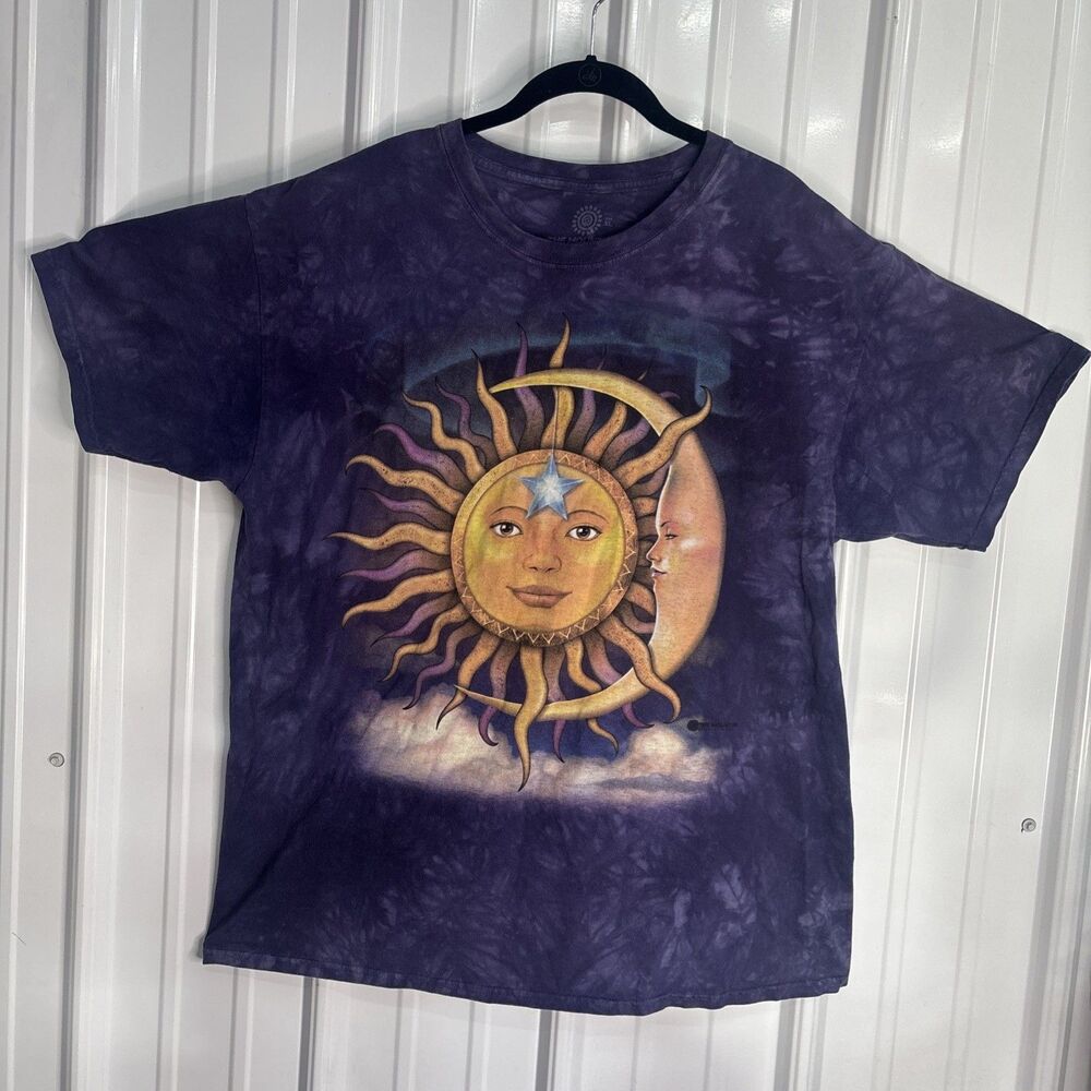 The Mountain Sun & Moon Purple Tie Dye Tee XL